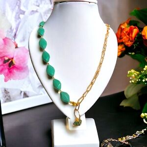 Beaded necklace, statement necklace, turquoise jewelry, vintage necklace